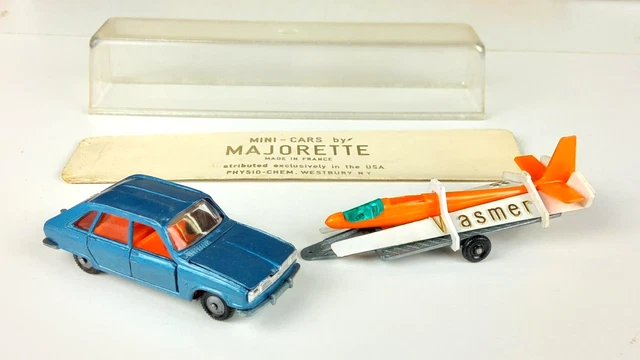 LOT DE 2 MAJORETTE FRANCE = VW GOLF No 210 + PLANEUR REMORQUE ET BOITE