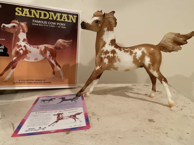Breyer Vintage Club Sandman 2022 Smokey  Mold Glossy Red Dun Paint Pinto Horse