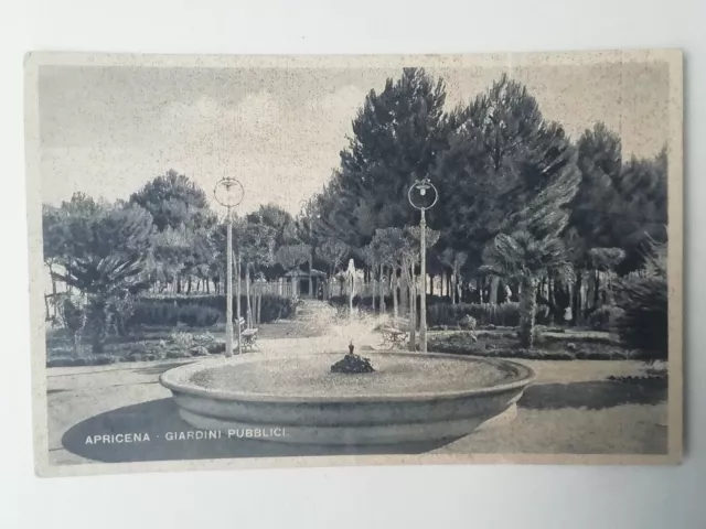 Cartolina Apricena Foggia Puglia Giardini Pubblici Animata Paesaggistica