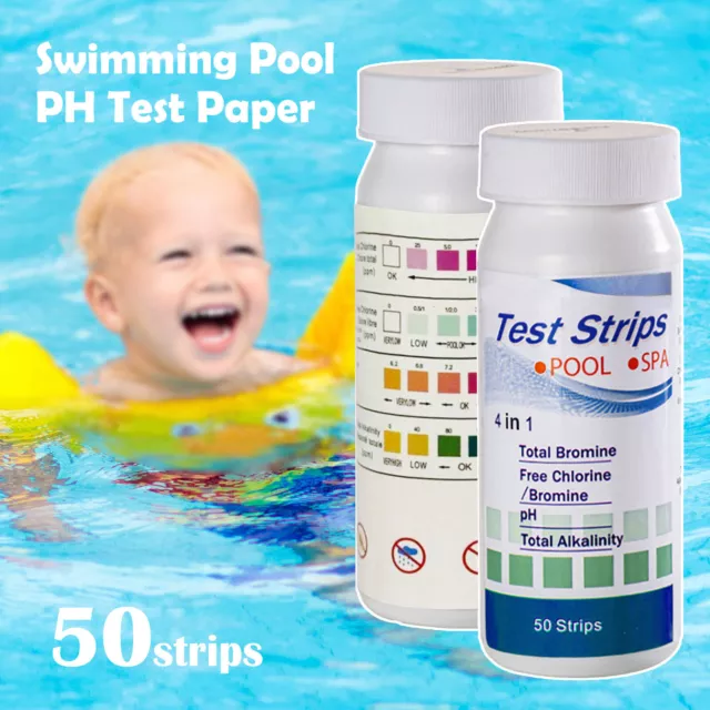 50 Chlorine Dip Test Strips Hot Tub SPA Swimming Pool PH Tester Paper