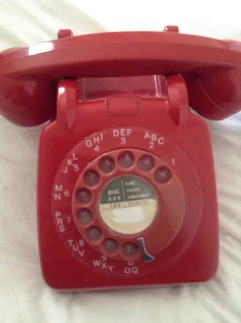 Vintage 70s Dial Red Telephone,original . Working order  3