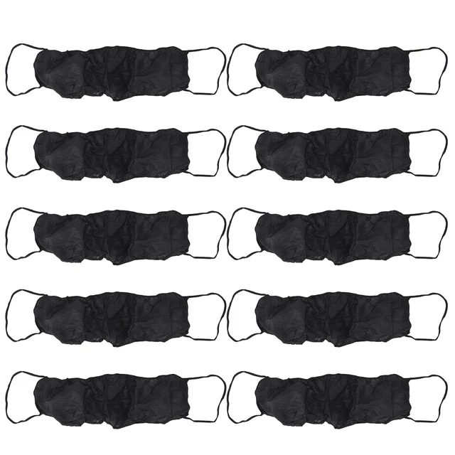 (negro) 10 piezas sujetadores desechables de tela no tejida para salón de belleza