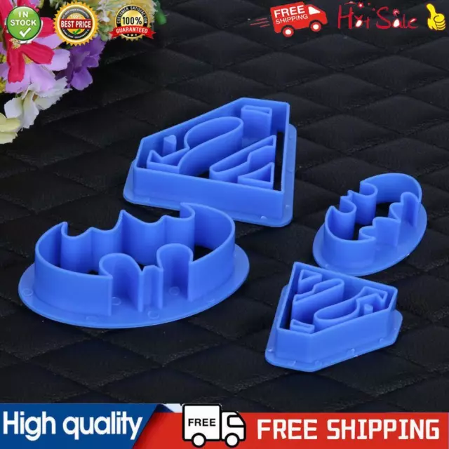 4 pcs Super Hero Batman Superman Cookie Cutters Sugarcraft Cake Decoration