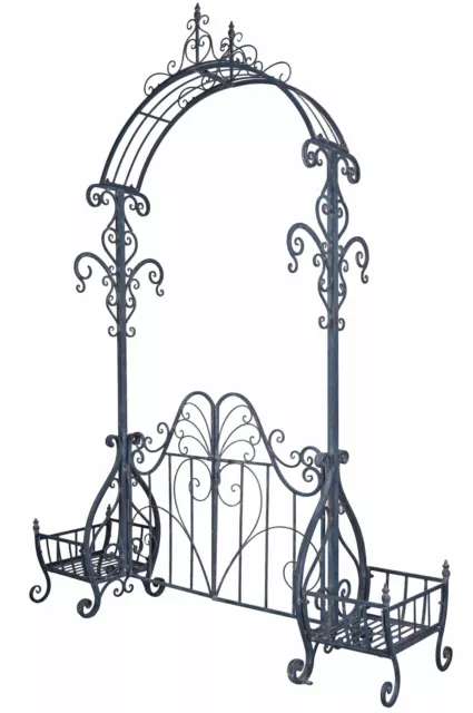 Arc Rose Métal Porte de Style Campagnard Arche Jardin Du Antique Treillis 255cm