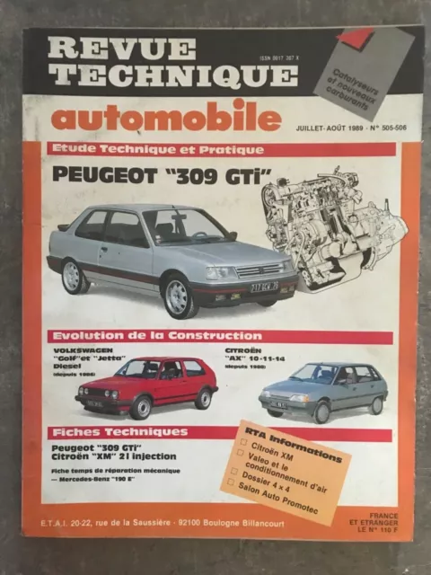 revue technique RTA peugeot 309 GTI