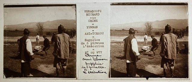 CHINE EXECUTIONS SUPPLICES VERASCOPE RICHARD VERRE VUE STEREOSCOPIQUE 45x107