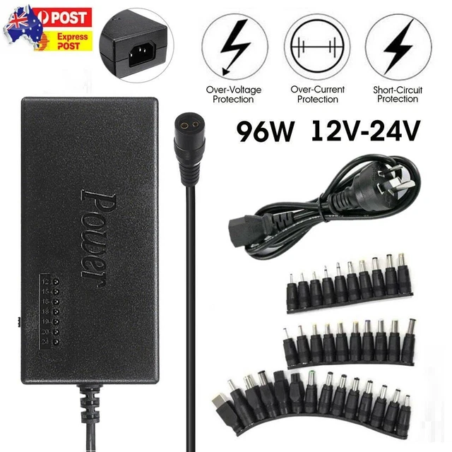 34 Tips 96W Universal Power Supply Charger for PC Laptop & Notebook DC/AC Power