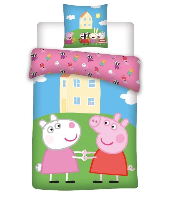 Encantador juego de cama Peppa Pig para bebé niño pequeño 100% algodón cuna cuna súper juego de cama