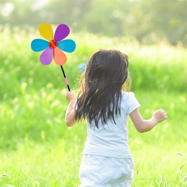 5pcs Spielzeug Windräder für Kinder Outdoor Windräder Regenbogen Windräder 10