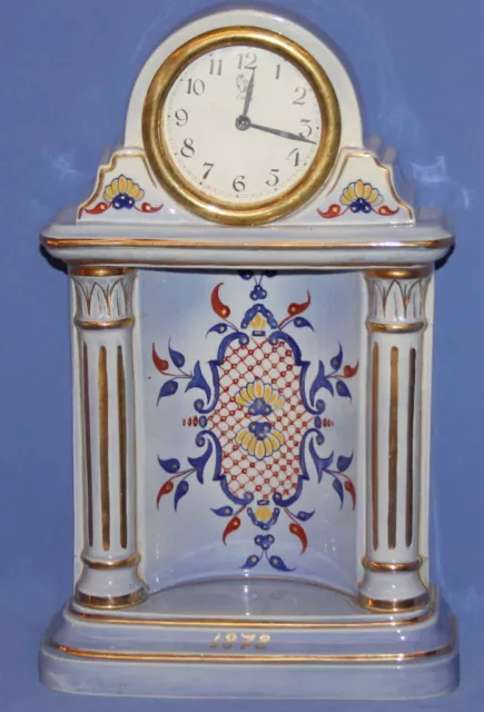 1878 Victorian Porcelain Shelf Mantel Clock Minerva