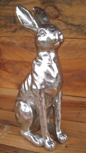 HASE &amp;OLD STYLE&amp; silber edel Landhaus Ostern Osterhase Deko Shabby ...