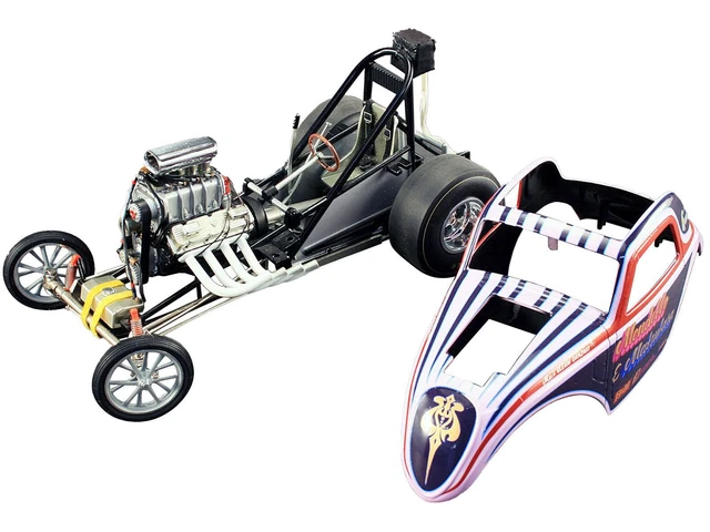 Altered Dragster Striped "Mondello and Mastsubara" 1/18 Diecast Model Car by AC