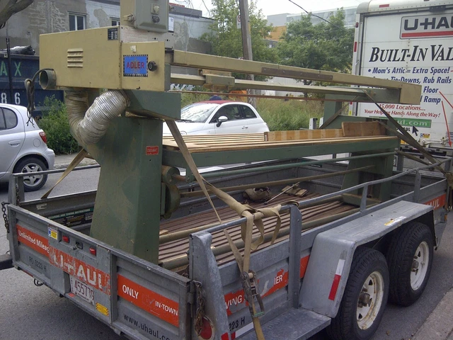 Stroke Sander, "Adler" (Germany) 10 ft. wood, roll table, power hgt. adjust. Stroke Sander, "Adler" (Germany) 10 ft. wood, roll table, power hgt. adjust.