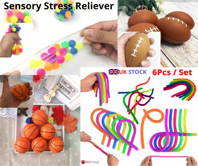 Stress Reliever Ball Sensory Hand Toy Autism Anxiety Fidget Kids Adults UK New