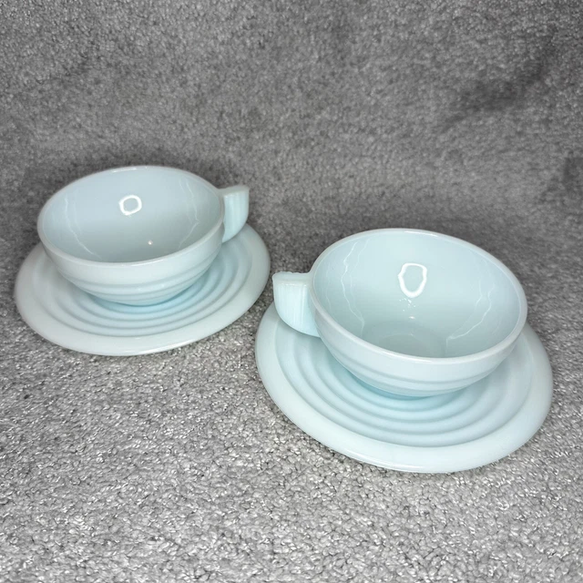 4 TASSES ET Sous Tasse Opaline Arcopal vert EUR 28,00 - FR