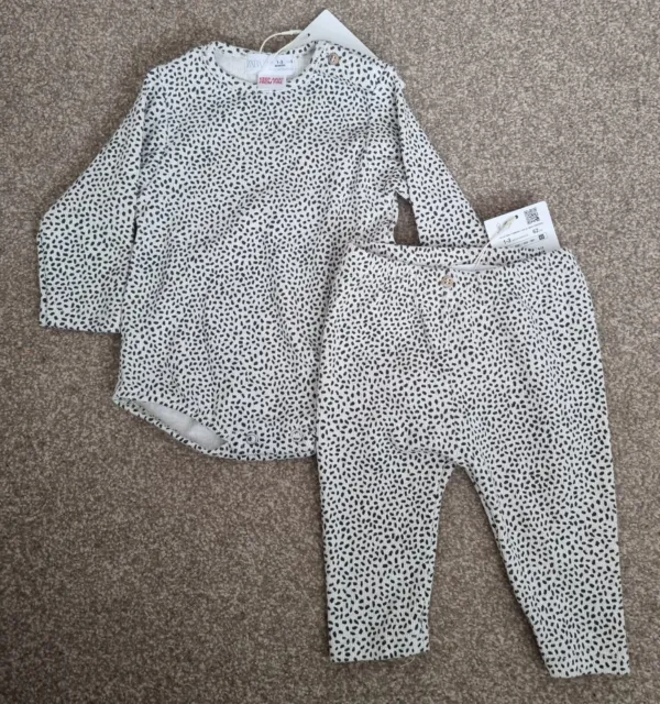 ZARA Printed Baby Bodysuit and leggings 1-3 months