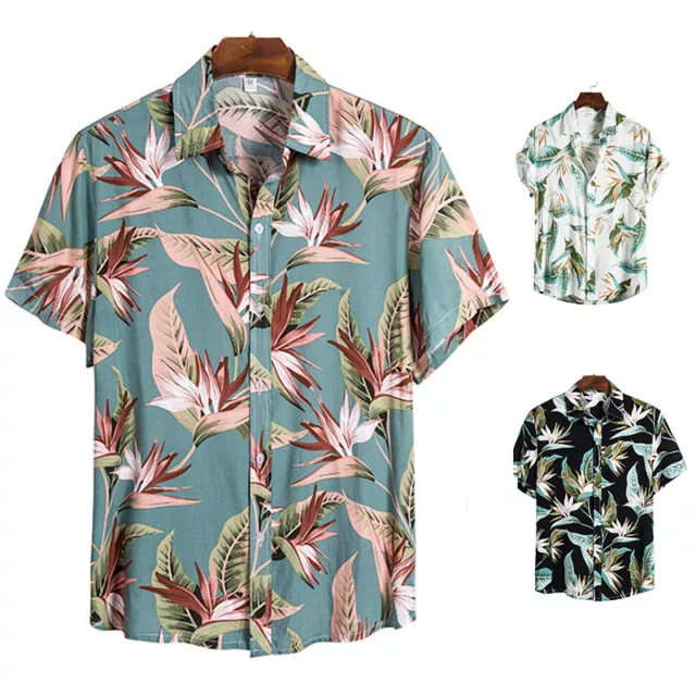 Camicia Hawaiana A Maniche Corte Da Uomo Camicia Da Spiaggia Ampia Camicetta - 2
