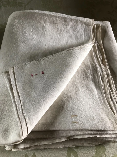 N61/ grand drap ancien fin 224 x 330 cm mono FE propre