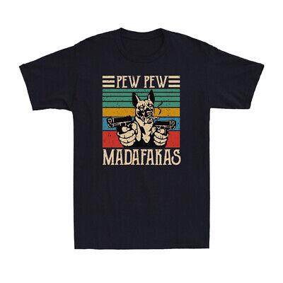 PEW PEW madafakas FUNNY COOL PASTORE BELGA MALINOIS DOG VINTAGE MEN'S T-shirt