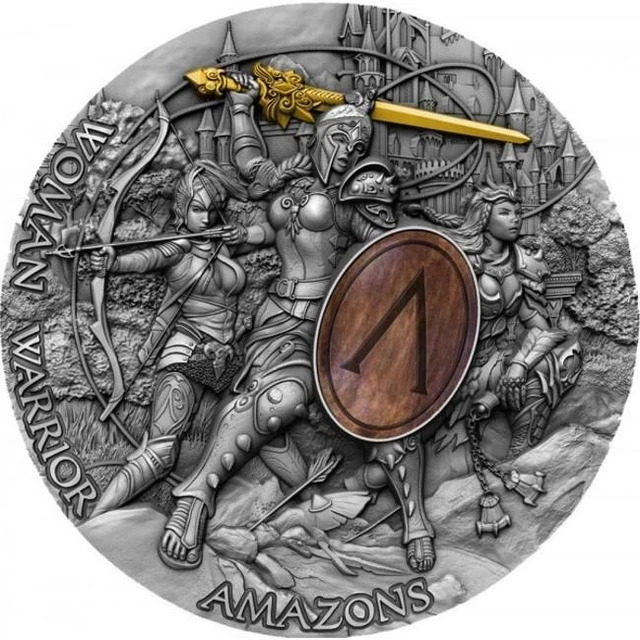 2019 Niue Woman Warrior AMAZONS 2oz Antique Finish Silver Coin