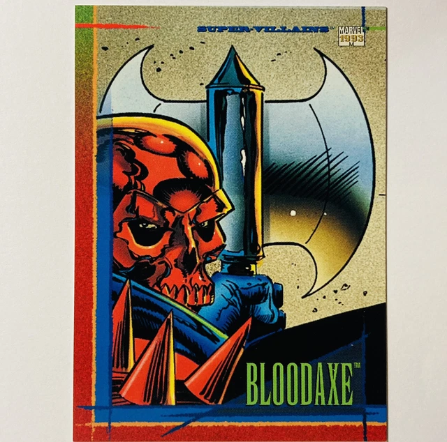 1993 Skybox Marvel Universe Series IV Base Trading Card #97 Bloodaxe Tc1
