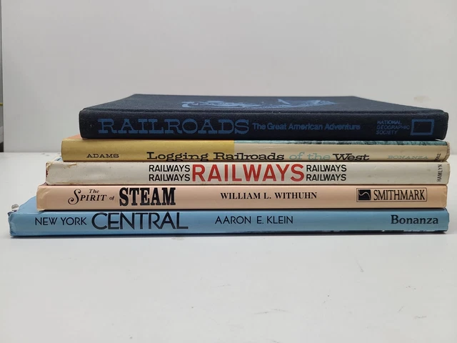 Vintage Train Locomotive Railroad Books [Lot of 5] Hard Cover North America