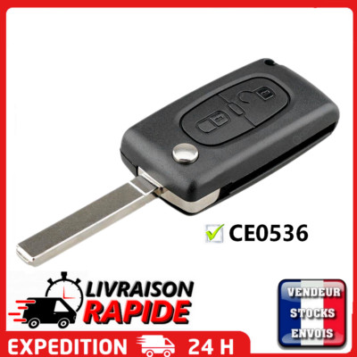 Logo Coque Plip Clé Peugeot 107 207 307 308 SW 407 807  2 boutons CE0536 pile logo 