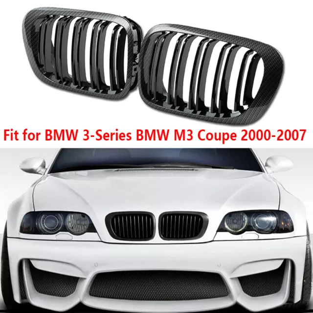 For BMW E46 2 Door Coupe 1999-2003 Front Bumper Radiator Kidney Grille Cover