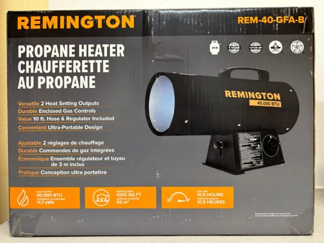 Remington REM-40-GFA-B 1,000 sq ft Propane Fan Forced Heater 40,000 BTU
