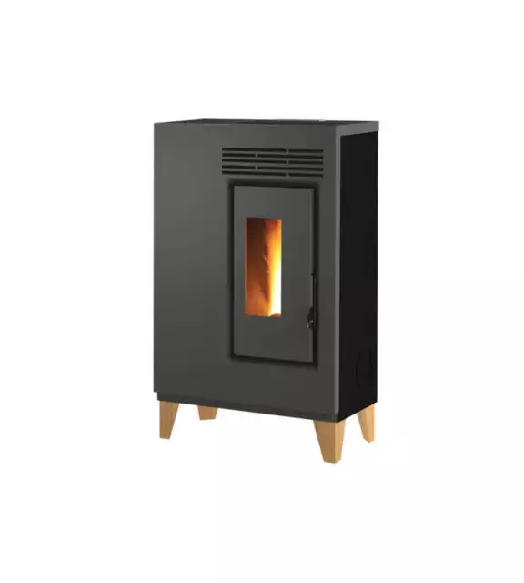 Stufa A Pellet Slim Fiore Nera 4,4 Kw - Caris