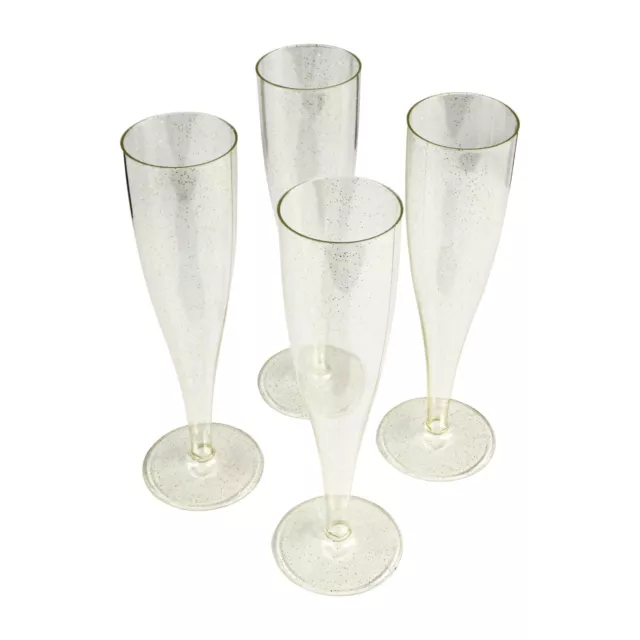 100 X Or Paillette Prosecco Flûtes 175ml Lunettes Champagne Paquet Sparkle Fête