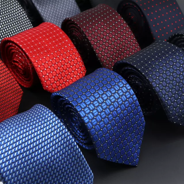 Men's Solid Stripe Plaid 7cm Jacquard Tie Daily Dress Accessories Gift