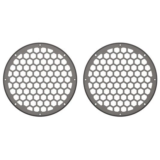US Stock Silver Flux 8'' Speaker Grills fit Harley 2014+ Saddlebag Lid