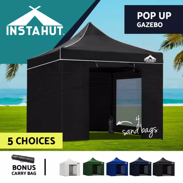 Instahut Gazebo Pop Up Marquee 3x3 Outdoor Camping Gazebos Tent Wedding Folding