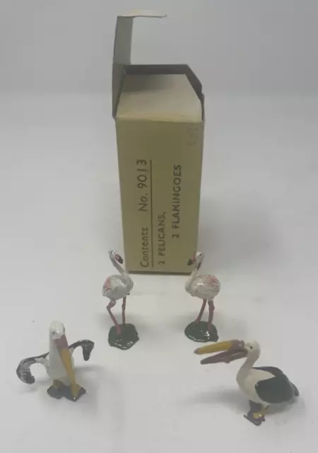 Britains - Zoological Series #9013 - 2 Flamingoes 2 Pelicans - Vintage - w/Box