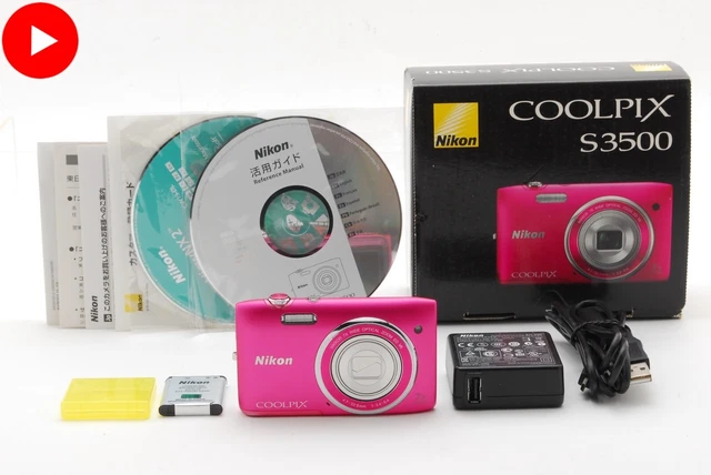 Nikon COOLPIX S3500 Pink 20.0MP Digital Camera in Box [Near MINT] From JAPAN