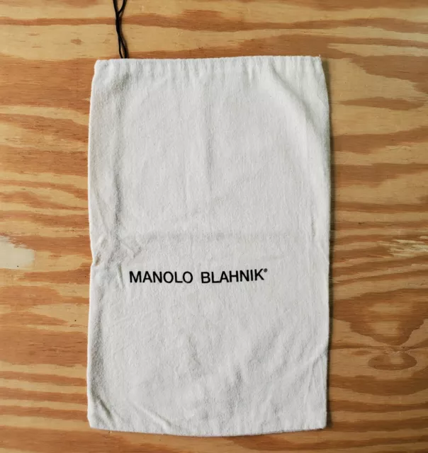 Manolo Blahnik Dust Bag Beige 16x10 Flannel Travel Storage Protection Shoe A357