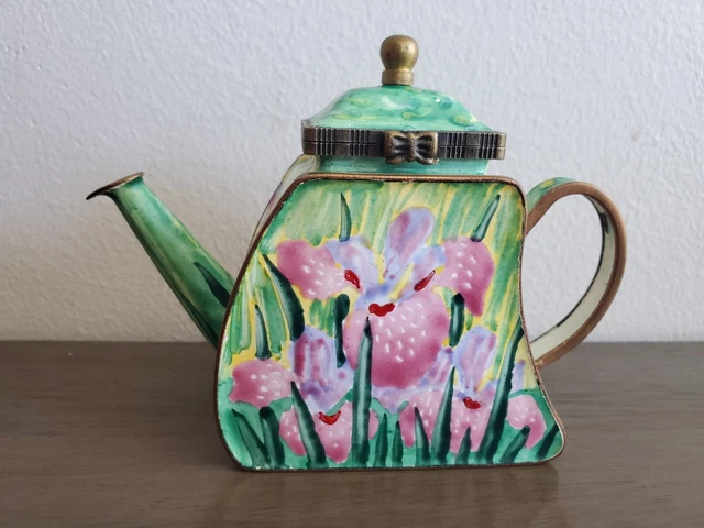 Kelvin Chen Siberian Iris No. 64 Miniature Enamel Teapot 2001