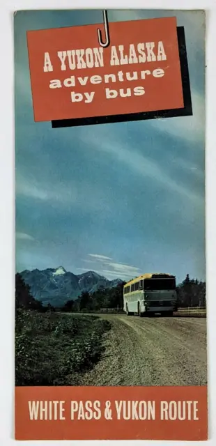 1960s Yukon Alaska White Pass Train Bus Route Adventure Vintage Travel Brochure