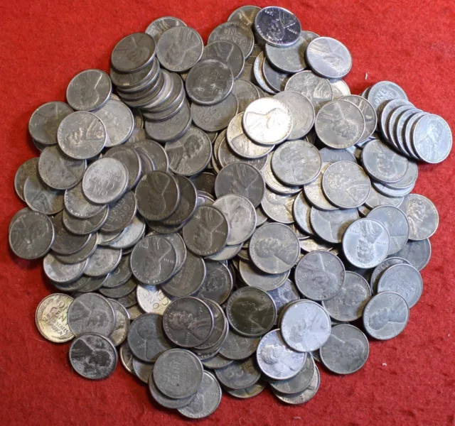 1943-P Lincoln Wheat Cent Penny 50 Coin roll Circulated Steel