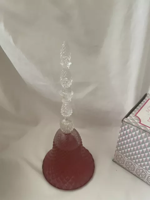 Vintage 1970’s Avon “Rosepoint” Glass Bell ROSES ROSES Cologne FULL 3