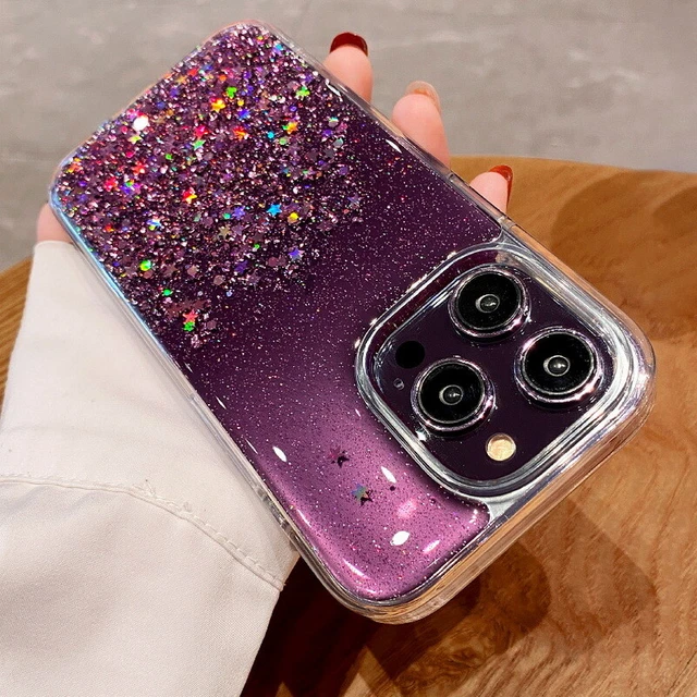 Hülle für iPhone 14 13 Pro Max 12 11 XR XS 8 7 Glitzer Silikon Handy Case Cover 2