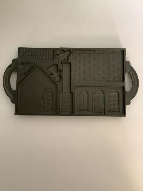 Vtg John Wright Cast Iron Mold The Gingerbread House Double Sided 1985 USA