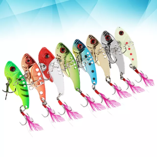 4PCS Fishing Tackle Hard VIB Metal Wobble Fish Lures Spoon Lure Bait