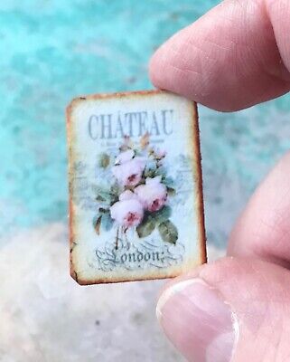 Miniature Dollhouse French CASTLE Shabby Chic ROSE Sign 1:12 or 1:24 Picture