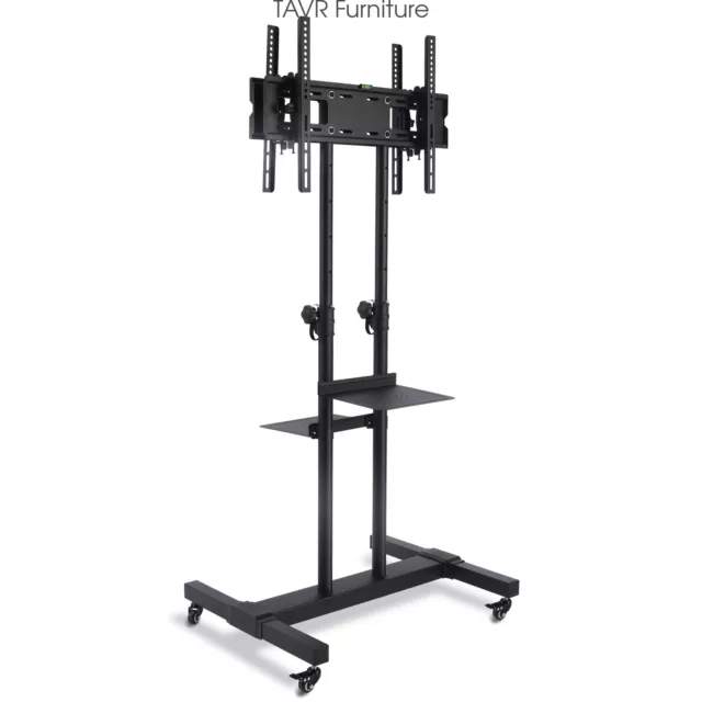 DUAL MOBILE TV Stand Rolling TV Cart Two TV Brackets on Wheel for 3270