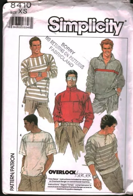 8410 Vintage Simplicity Cartamodello da Uomo Pullover a Maglia Top Uncut Oop Sew
