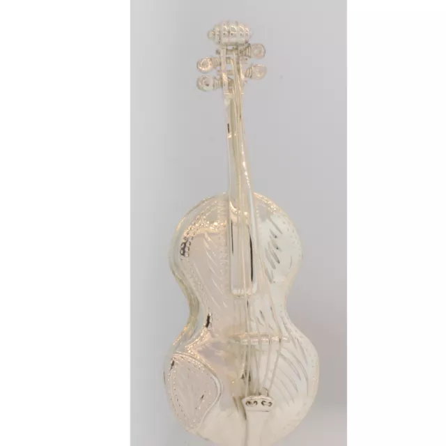 Sterling Silver 925 Violin Miniature Replica Violin Open/Close