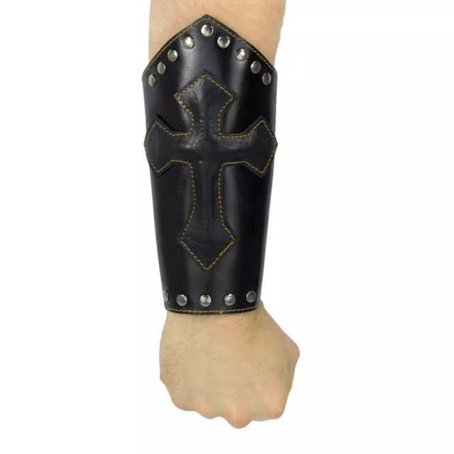 Adult Gothic Lace Up Cross Warrior Thrones Rock Star Costume Wrist Cuff Gauntlet