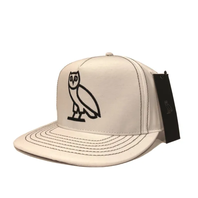 OCTOBERS VERY OWN OVO Owl Logo Embroidered Snapback Cap Hat White